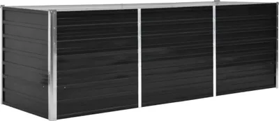 Produktbild von vidaXL Podwyższone łóżko ogrodowe antracyt 240 x 80 x 77 cm Stal ocynkowana