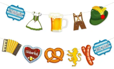 Zdjęcie produktu dla Girlandy, zestaw 2 sztuki, dekoracje bawarskie na , festiwal piwa, impreza
