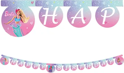 Obrázok produktu pre Barbie "Happy Birthday" narodeninová girlanda, 200 cm