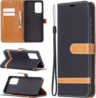 Zdjęcie produktu dla Pokrowiec König Design kompatybilny z Samsung Galaxy A72 5G z syntetycznej skóry - Etui na telefon komórkowy czarne