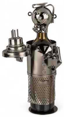 Produktbild von Weinflaschenhalter – Einzigartiges Geschenk – Geschenkverpackung – Tortenpräsentation – Metalldesign – 26 x 12 cm – Wein Geschenk