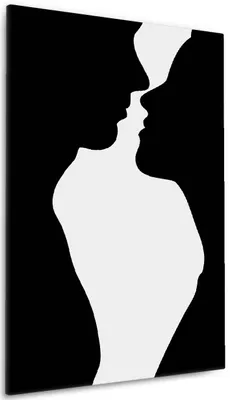 Produktbild von Wallario Premium Leinwandbild Mann und Frau in Größe 60 x 90 cm