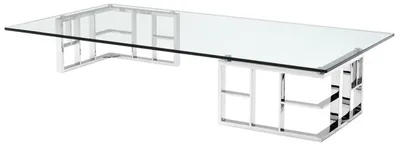 Produktbild von Casa Padrino Luxus Couchtisch / Wohnzimmertisch Silber 180 x 90 x H. 32,2 cm - Luxus Kollektion