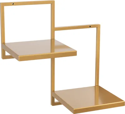 Produktbild von FRAMADO, Pflanzenständer Duo Ripiani Metallregal Blumenständer, 39x21x40cm, Gold