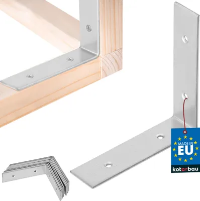Obrázok produktu pre KOTARBAU® 12 ks Uhlová spojka 80 x 80 x 20 mm pozinkovaná oceľ strieborná ťažká uhlová spojka nosníkov nábytku uholník uholník plechová spojka regálová spojka uholník kovový stabilný odolný oceľový uholník