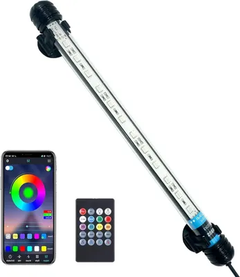 Image de Éclairage LED pour aquarium - Lampe pour aquarium - Crée une ambiance - Contrôle via application et télécommande - 28 cm - RGB