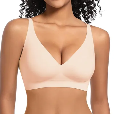 Imagen del producto de Solidchoice: Sujetador inalámbrico con efecto push-up y escote en V
