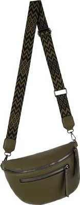 Produktbild von Bauchtasche Umhängetasche Crossbody-Bag Hüfttasche Kunstleder Italy-Design GREEN (1158)
