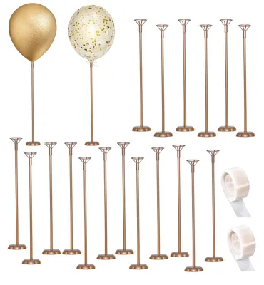 Immagine prodotto di Omgoods - Set di supporti dorati per palloncini, ideali per decorazioni di feste