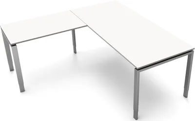 Produktbild von Schreibtisch Form5 180 180x80x68-82cm / Anbau 100x60cm weiß