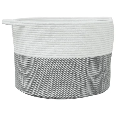 Obrázok produktu pre Kôš na bielizeň sivý a biely Ø55x36 cm bavlna