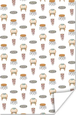 Produktbild von MuchoWow® Poster Wohnzimmer - Muster - Farben 20x30 cm - Papierdruck
