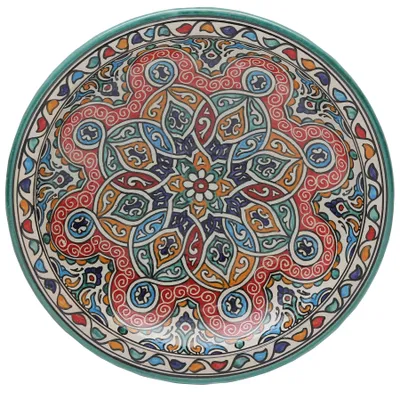 Produktbild von Marokkanische Keramikschale aus Fès – handbemalt – Ø 35 cm