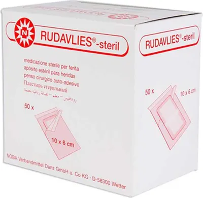 Zdjęcie produktu dla NOBA Rudavlies sterylne plastry na rany 50 sztuk 10 cm x 6 cm