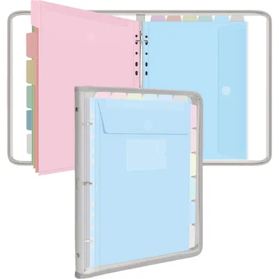 Obrázok produktu pre Organizér do priečinka formátu A4 s 12 priečinkami na dokumenty, vodotesný obal z PVC so zipsom, sivý