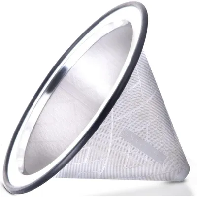 Image de Filtre à café en acier inoxydable, réutilisable, compatible avec les cafetières Chemex, Hario et Bodum de type "pour-over"