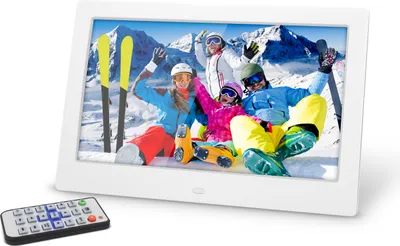 Obrázek produktu pro SENCOR SDF 1081 W Digitální fotorámeček, IPS dispej 10,1 palců (25,7 cm) 16 : 9, rozlišení 1366 × 768 pixelů, čtečka karet (SD/SDHC/XD/MMC/MS), přehrávání videa/obrázků/hudby, kalendář/Hodiny/Budík/Časovač, dálkový ovládač