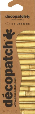 Produktbild von Décopatch 6x Mappe mit 3 identischen Blättern Bambus - C901C