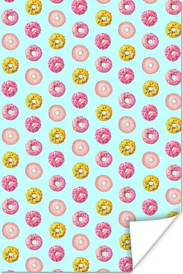 Produktbild von MuchoWow® Poster Donut - Muster - Farben 80x120 cm - Papierdruck
