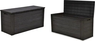 Produktbild von 2x Gartenkissenbox Holzoptik Gartentruhe Auflagenbox Kissenbox Aufbewahrungsbox