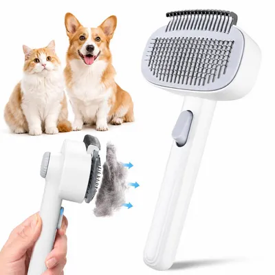 Produktbild von 2-in-1 Katzen- & Hundebürste mit Unterfellbürste und Entfilzungskamm