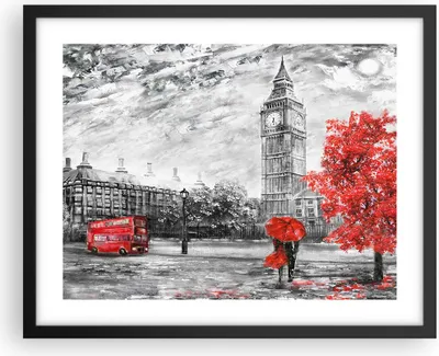 Produktbild von Gerahmtes Poster - Schwarzer Rahmen - London Bus - 50x40 cm - Wand Bild - Wanddeko - Wandbilder - Kunstposter - Wandposter - Bilderrahmen - Bilder - Kunstdruck - Wandbild - P2BAA50x40-3866