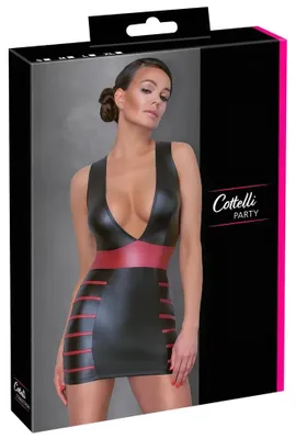 Obrázok produktu pre Cottelli Party - pruhované, priliehavé šaty (čierno-červené) - L