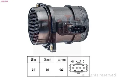 Produktbild von Luftstromsensor Modell 1.991.299, 96 mm Länge, 70 mm Innen- und Außendurchmesser