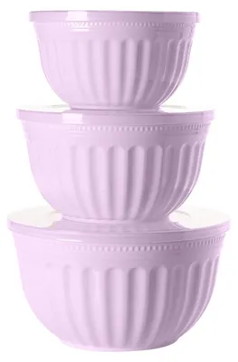 Produktbild von Salatschüssel Set, 3-teilig, 2 l, 3 l, 4 l, stapelbar, BPA-frei, spülmaschinengeeignet