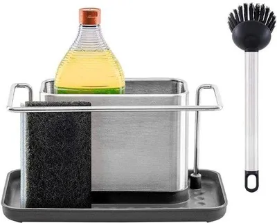 Produktbild von Famanu Spülbecken-Organizer minimalistisch - Edelstahl, für Schwämme und Spülmittel