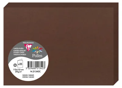 Produktbild von Clairefontaine Karte C6 Doppel 210g schoko Pack 25 Stück