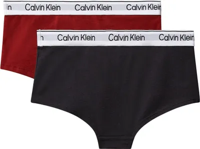 Obrázok produktu pre Calvin Klein, dievčenské 2-dielne setové slipky, model G80G800727, štýl Hipster, farba: tehlová/čierna, veľkosť: 10 rokov