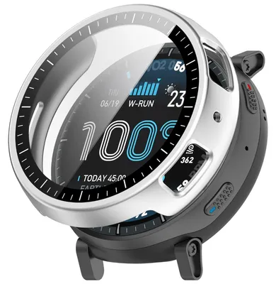 Immagine prodotto di INF Custodia PC integrata con vetro temperato per Amazfit Active Max protezione D'argento