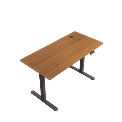 Produktbild von SONNI Walnuss elektrisch höhenverstellbarer Schreibtisch 120x60 cm, Tragkraft 60 kg, mit Kindersicherung und Memoryfunktion, 15 mm Tischplatte