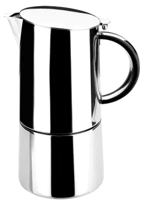 Espressokocher aus Edelstahl, 4 Tassen, Silber, manuell