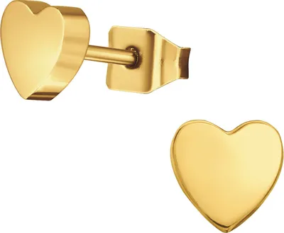 Produktbild von Titan Ohrringe Ohrstecker goldfarben mit Herz