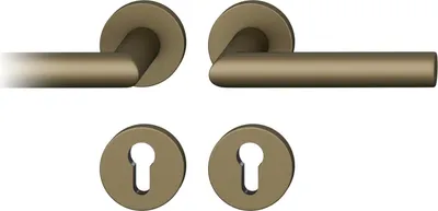 Produktbild von FSB Drückergarnitur 121076 ASL - Türgriffe mit Rosetten PZ, Alu mittelbronze farbig
