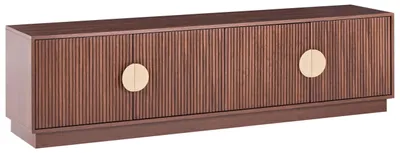 Obrázek produktu pro BELIANI TV stolek tmavě hnědý MDF TV až 70ʺ retro dvířka otvor na kabely obývací pokoj