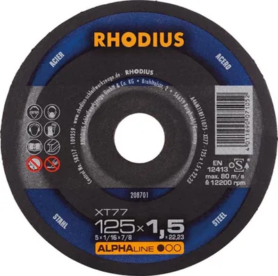 Produktbild von RHODIUS Trennscheibe XT77 125 x 1,5 mm ger.