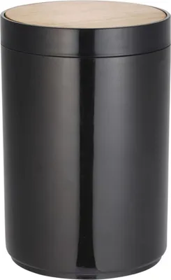 Zdjęcie produktu dla MSV seria łazienkowa "OSLO" design kosz kosmetyczny kosz łazienkowy na pedał kosz na śmieci kosz na śmieci 6 litrów (ØxH): ok. 18 x 26,3 cm czarny bambus