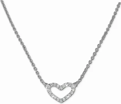 Produktbild von SilberDream Collier 47cm 925 Silber Damen Schmuck Herz weiß silber SDK29142J