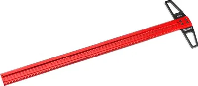 Produktbild von Schreinerlineal - T-Anreißwinkel - Länge 600 mm - Lochmarkierung - Anreißen & Zeichnen - Aluminiumlegierung - Rot