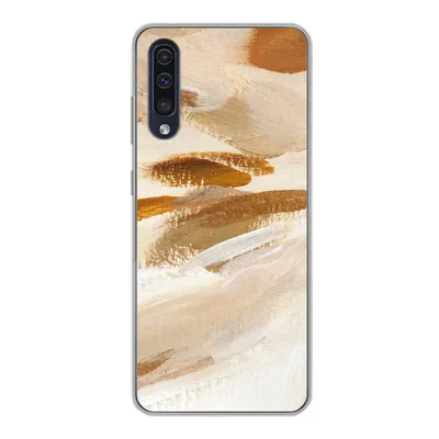 Produktbild von MuchoWow® Handyhülle Schutzhülle Hülle für Samsung Galaxy A30s Farbe - Beige - Weiß Silikon Softcase Handy Hülle - Karteninhaber