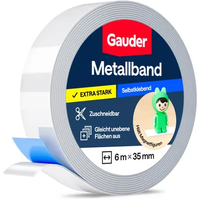 Immagine prodotto di Nastro adesivo metallico GAUDER per magneti (6 m x 35 mm)