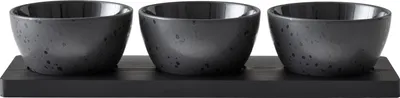Produktbild von BITZ 15426, Schüssel-Set, Rund, Steingut, Schwarz, 3 Person(en), -18 °C