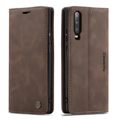 Obrázek produktu pro Huawei P30 Pouzdro, RetroPolyuretanKožené Pouzdro, Kapsy na Karty, Magnetické Uzavírání, Pouzdro s Funkcí Stojánku pro Huawei P30 Káva