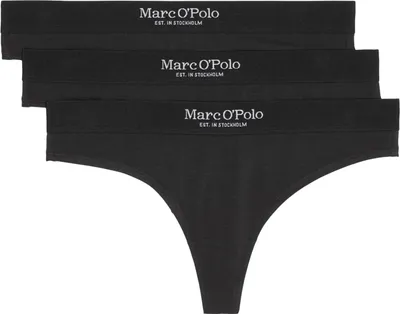 Produktbild von Marc O'Polo Damen String 3-Pack Essentials - Schwarz - Größe XL