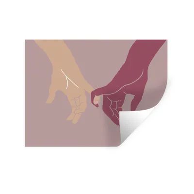 Produktbild von MuchoWow® Wandtattoo Wandsticker Wandaufkleber Hände - Farben - Abstrakt - Kunst 120x90 cm Selbstklebend und Repositionierbar - Aufkleber