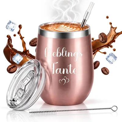 Edelstahl-Thermobecher 'Lieblingstante', 350 ml, mit Deckel