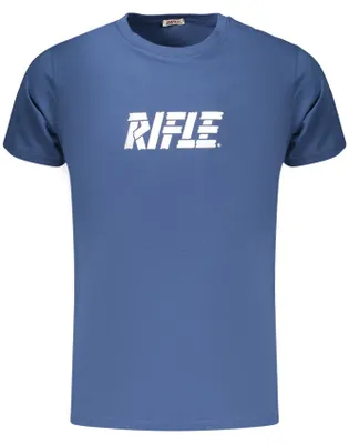 Produktbild von Herren Kurzarm T-Shirt Blau mit Rundhals und Print-Design